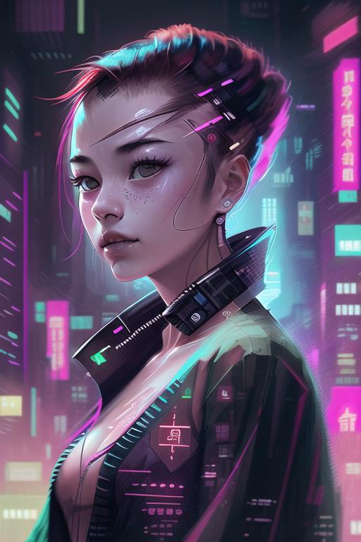 00566-1589800537-a portrait of a girl wearing a red kimono,cyberpunk.png